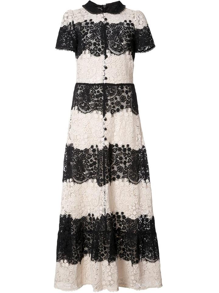 Red Valentino Buttoned Lace Dress, Women's, Size: 42, Black, Cotton