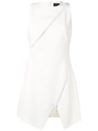 David Koma Zip-embellished Crepe Dress - White