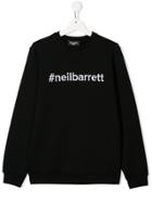 Neil Barrett Kids Teen Embroidered Logo Sweatshirt - Black