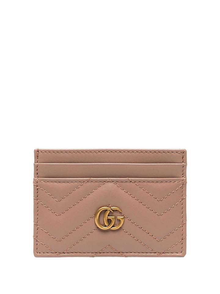 Gucci Marmont Leather Card Holder - Pink