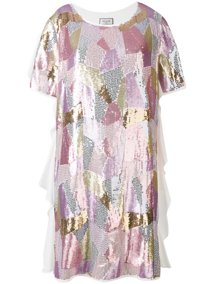 Paul & Joe - Sequin Embellished T-shirt Dress - Women - Silk/viscose/polybutylene Terephthalate (pbt) - 38, White, Silk/viscose/polybutylene Terephthalate (pbt)