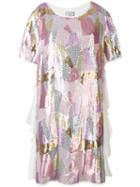 Paul & Joe - Sequin Embellished T-shirt Dress - Women - Silk/viscose/polybutylene Terephthalate (pbt) - 38, White, Silk/viscose/polybutylene Terephthalate (pbt)