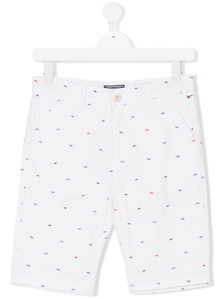 Tommy Hilfiger Junior Teen Motor Bike Print Shorts - White