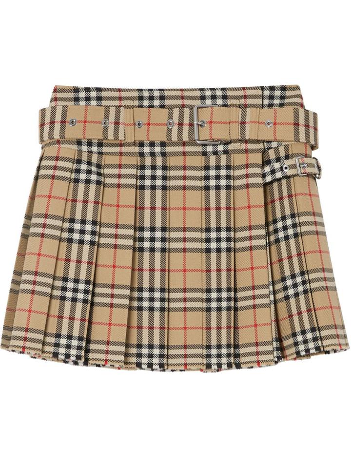 Burberry Vintage Check Wool Twill Kilt - Neutrals