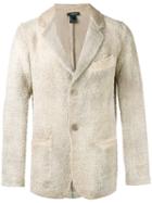 Avant Toi Chest Pocket Textured Blazer, Men's, Size: Large, Nude/neutrals, Linen/flax