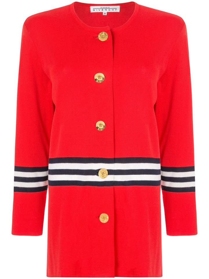 Givenchy Pre-owned Striped Cardigan - Red