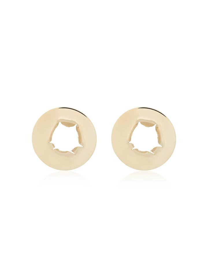All Blues Gold Bullet Hole Earrings - Metallic