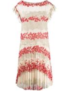 Red Valentino Floral Print Shift Dress - White