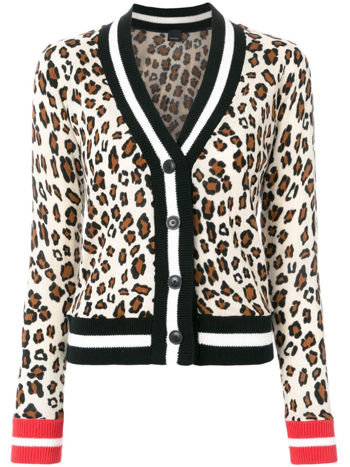Pinko Leopard Print Cardigan - Nude & Neutrals