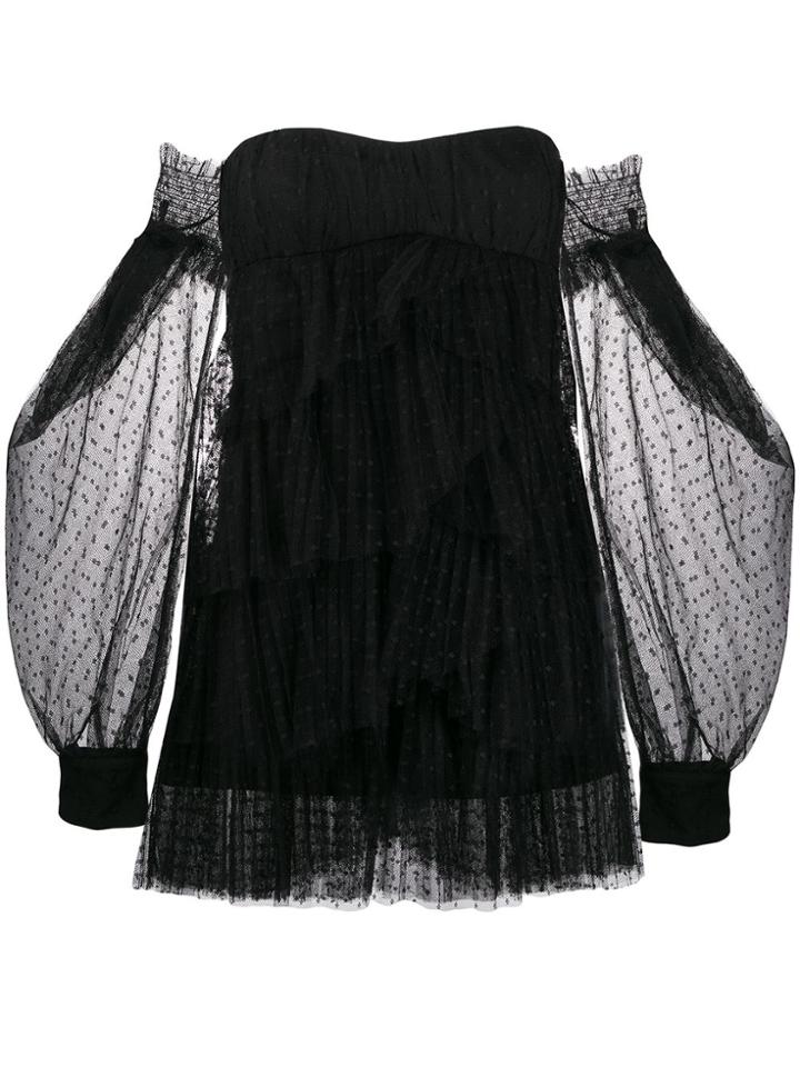 Wandering Tiered Tulle Dress - Black