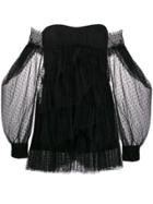 Wandering Tiered Tulle Dress - Black