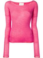 Fine Edge Cashmere Fine Knit Sweater - Pink