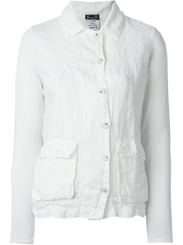 Kristensen Du Nord Flap Pockets Shirt Jacket, Women's, Size: 1, White, Cotton/linen/flax