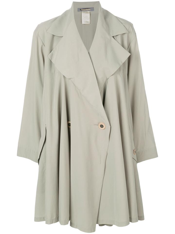 Issey Miyake Vintage Single Breasted Trench Coat - Green