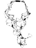 Maria Calderara Frayed Beaded Long Layered Necklace - Black