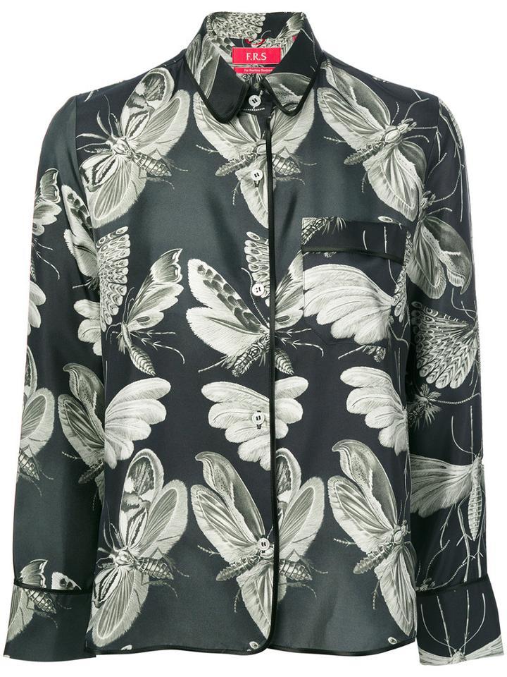 F.r.s For Restless Sleepers - Insects Print Shirt - Women - Silk - M, Green, Silk