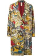 Antonio Marras Printed Single Breasted Coat, Women's, Size: 38, Cotton/polyamide/viscose/glass