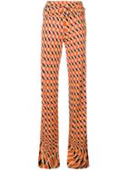 Prada Printed Flared Trousers - Orange