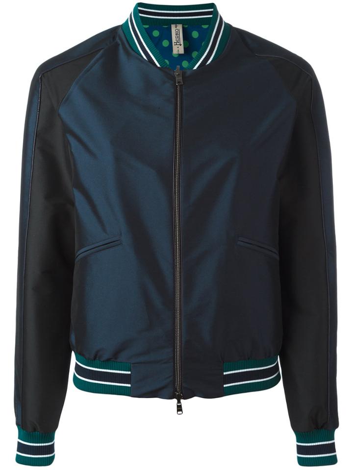 Herno Plain Bomber Jacket - Blue