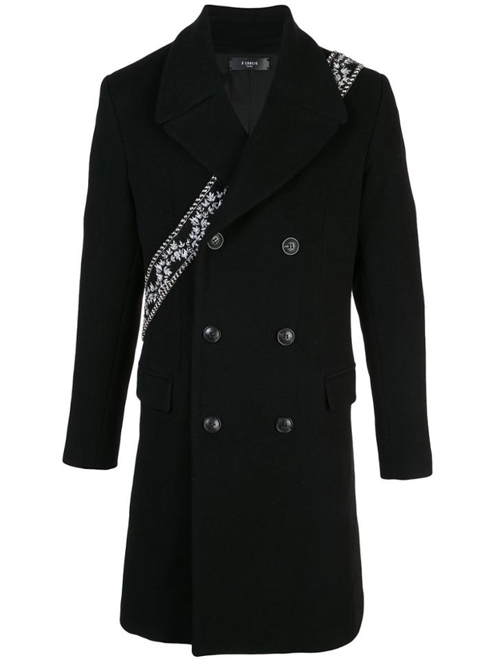 Amiri Embroidered Panel Coat - Black