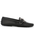 Tod S Buckled Loafers, Women's, Size: 36.5, Black, Leather/rubber