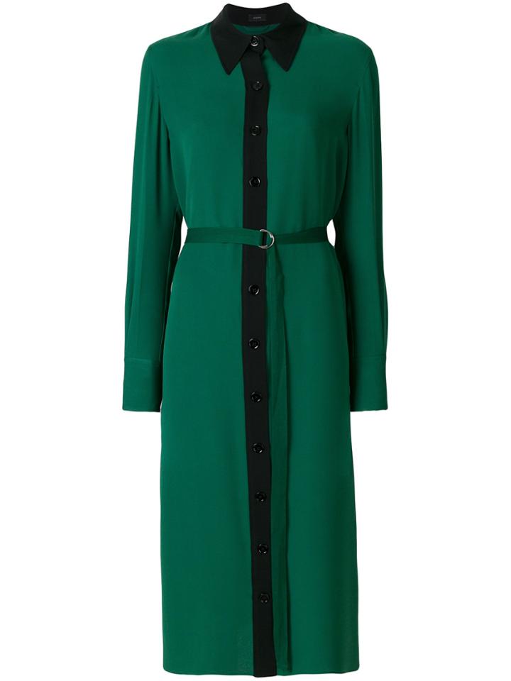 Joseph Contrast Detail Shirt Dress - Green