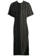 Esteban Cortazar Striped Midi Dress - Black