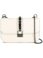 Valentino Valentino Garavani Glam Lock Shoulder Bag, Women's, White, Calf Leather