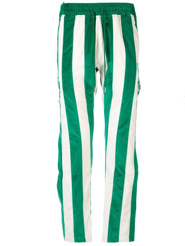 Just Don Striped Velvet Track Pants - Green