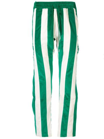 Just Don Striped Velvet Track Pants - Green
