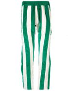 Just Don Striped Velvet Track Pants - Green