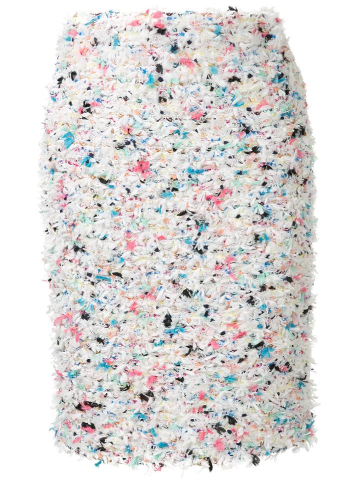 Coohem Spring Paint Tweed Skirt - White