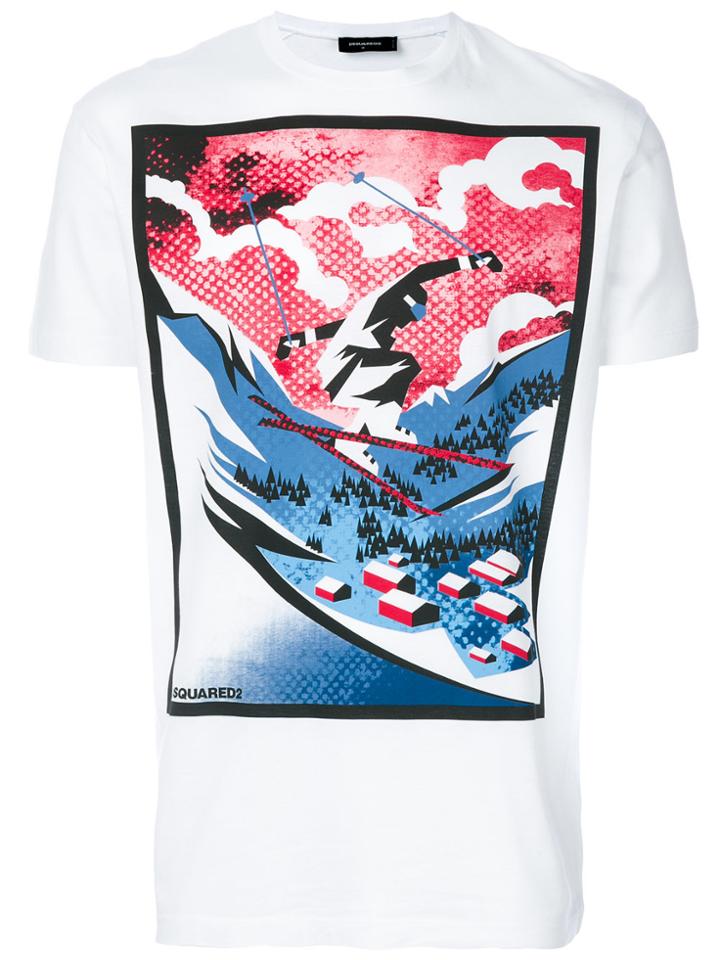 Dsquared2 Skiing Print T-shirt - White