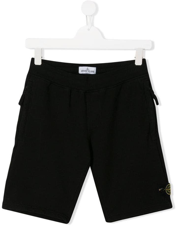 Stone Island Junior Black Casual Shorts