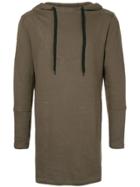 First Aid To The Injured Long Line Hoodie - Green