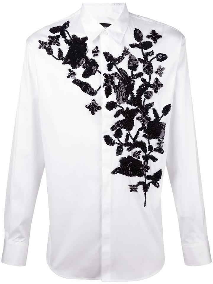 Dsquared2 'punk Diamond' Shirt, Men's, Size: 50, White, Cotton/spandex/elastane/plastic/brass