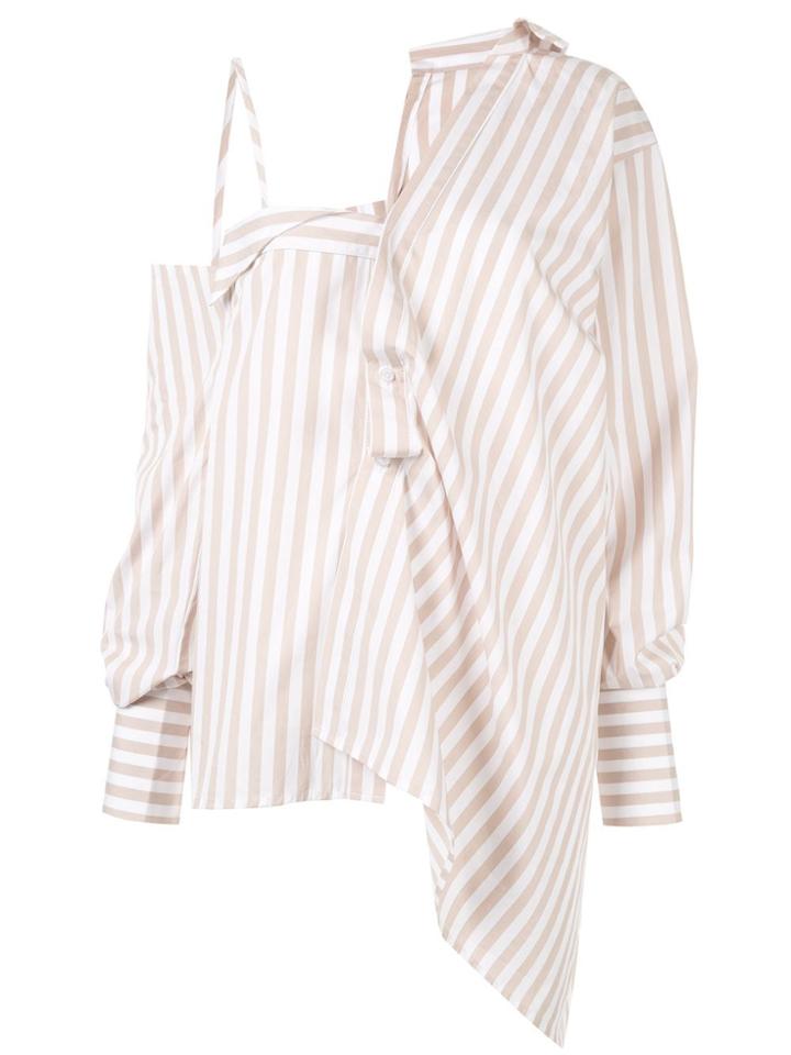 Ground Zero Deconstructed Striped Shirt - Yellow