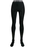 Versace Lace Panel Leggings - Black