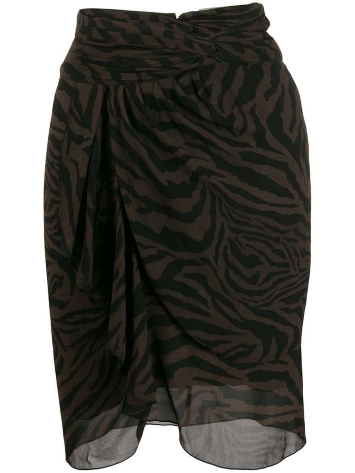 Ba & Sh Scarlett Zebra Print Skirt - Brown