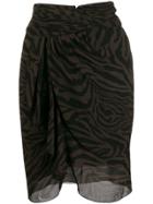 Ba & Sh Scarlett Zebra Print Skirt - Brown