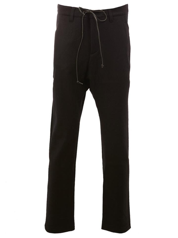 Kazuyuki Kumagai Drawstring Trousers, Men's, Size: 4, Black, Cashmere/wool