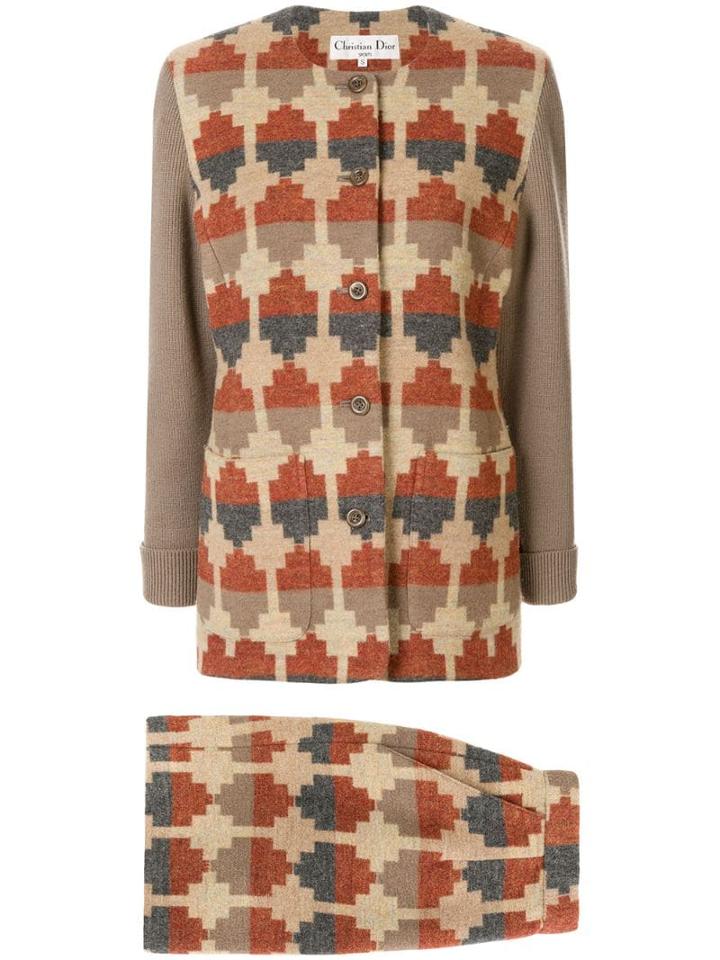 Christian Dior Pre-owned Patterned Jacket And Shorts Suit - Brown