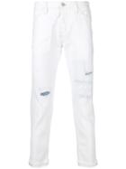 Pt05 Distressed Slim-fit Jeans - White