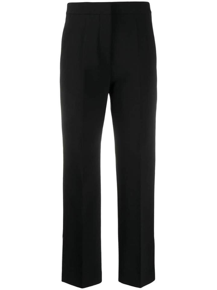 Stella Mccartney Contrast Trim Cropped Trousers - Black