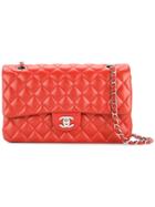 Chanel Vintage Double Flap Quilted Chain Shoulder Bag - Red