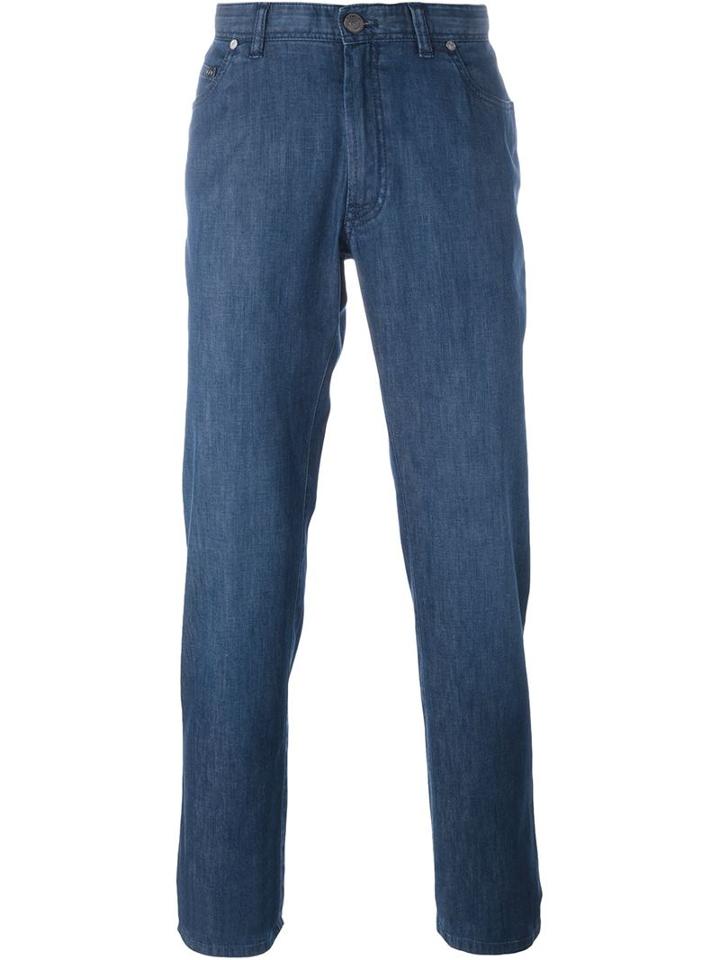 Brioni Regular Jeans, Men's, Size: 38, Blue, Cotton/spandex/elastane