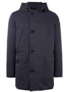 Woolrich Hooded Padded Coat, Men's, Size: Xl, Black, Polyamide/spandex/elastane/polyester/feather Down