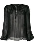Etro Long-sleeve Pleated Blouse - Black