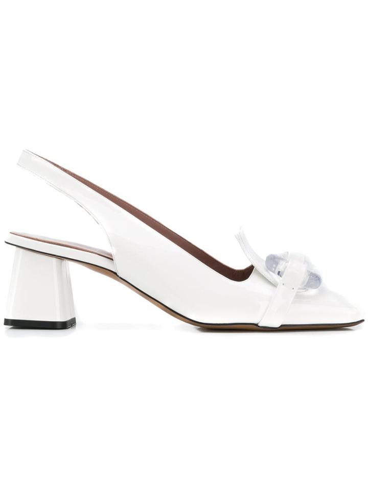 Rayne Slingback Buckled Pumps - White