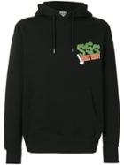 Sss World Corp Logo Print Hooded Sweatshirt - Black
